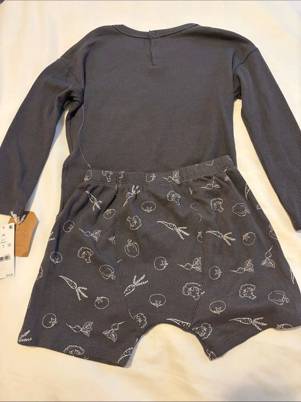 Kids Two-Piece Waffle Set — Slate Blue 